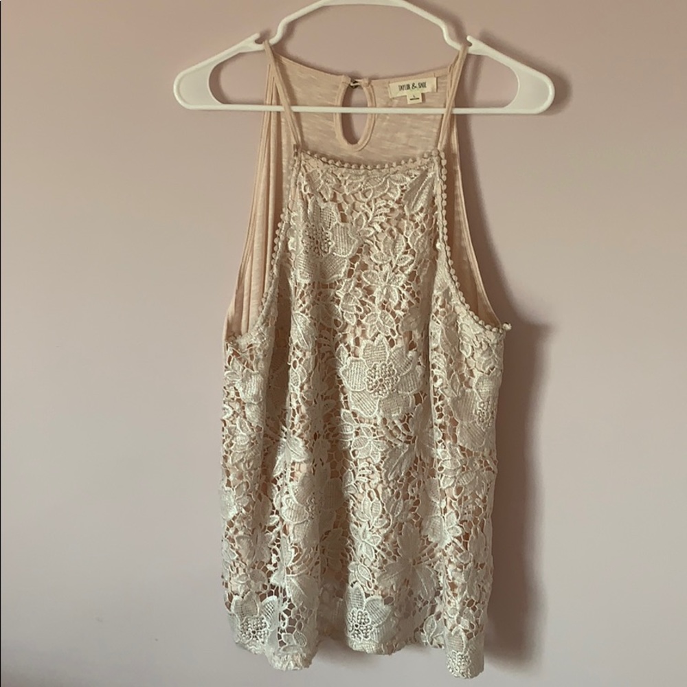 baby pink floral tank top